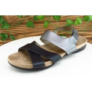 Naturalizer Sz 40 M‎ Silver Ankle Strap Synthetic Women Sandals
